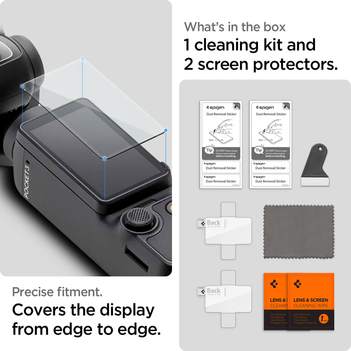 AGL07481 - DJI Osmo Pocket 3 Glas.tR SLIM in Clear showing what's in the box