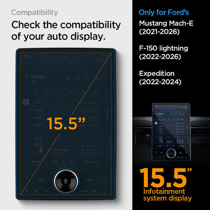 AGL04044 - Ford 150 15.5" Screen Protector GLAS.tR SLIM Anti-Glare showing compatibility. only for ford's 15.5 inch infotainment system display