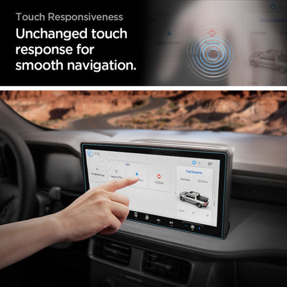 AGL10512 - Screen Protector GLAS.tR SLIM | Anti-Glare Ford Maverick 13.2-inch showing touch responsiveness. unchanged touch response for smooth navigation.