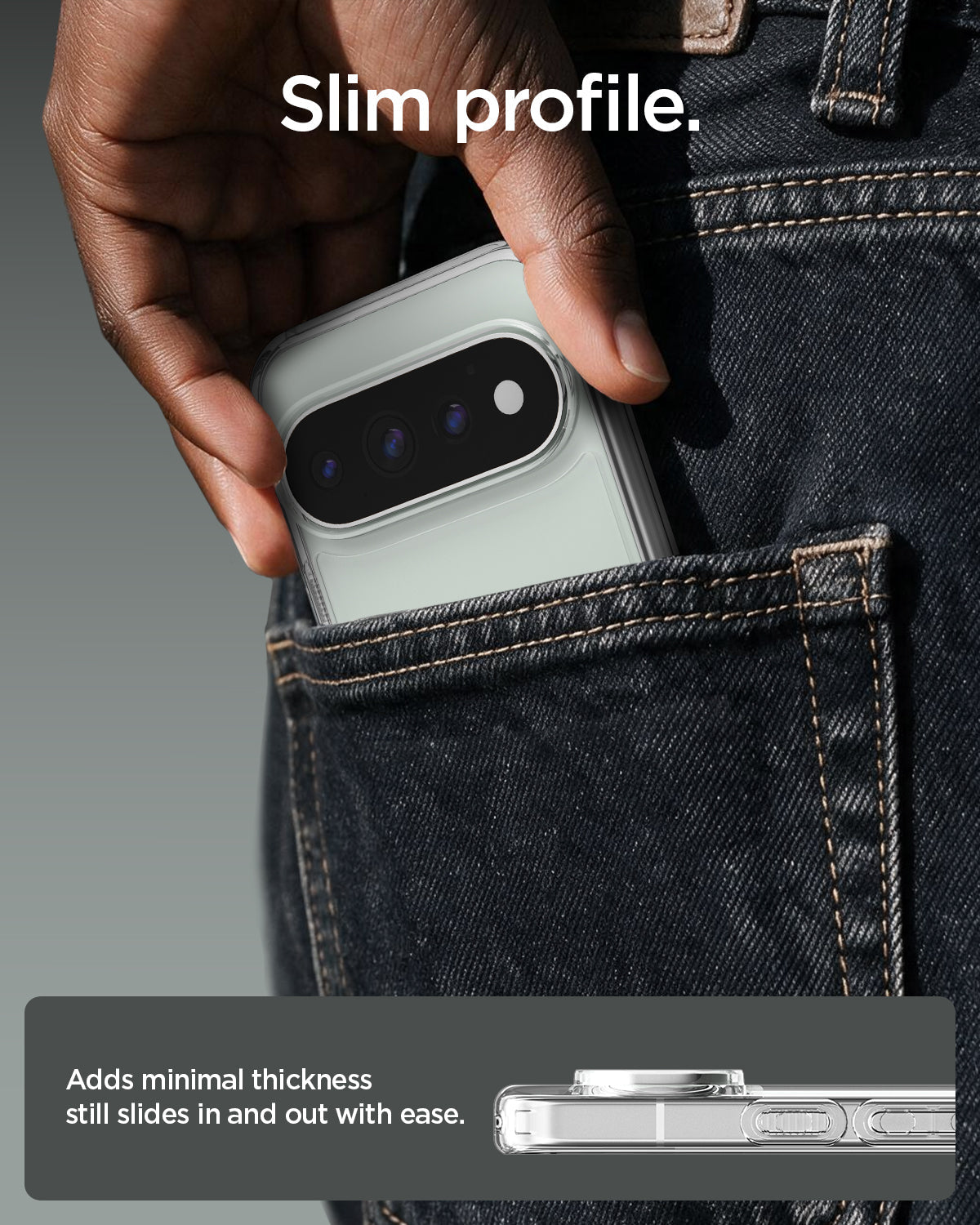 ACS11430 - Pixel 11 Pro Ultra Hybrid Crystal Clear Slim crystal clear case for Pixel 11 Pro slides easily into a pocket while adding minimal bulk for everyday carry.