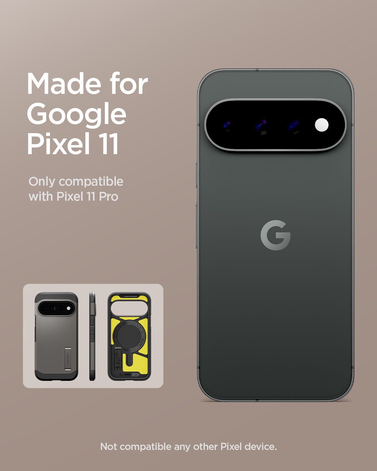 ACS11860 - Pixel 11 Pro Tough Armor (Mag Fit) Gunmetal made for Google Pixel certified case