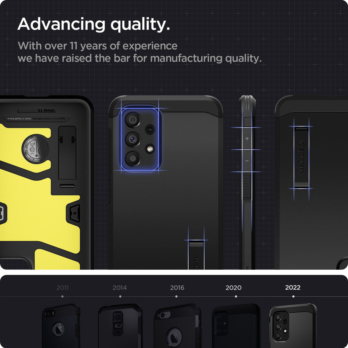 ACS04319 - Galaxy A33 5G Case Tough Armor in Black showing the advancing quality. With over 11 years of experience we have raised the bar for manufacturing quality