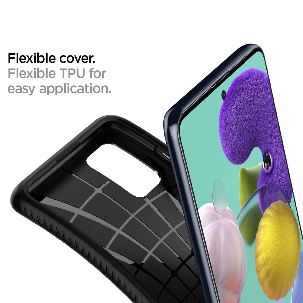 ACS00601 - Galaxy A51 Case Liquid Air in Matte Black flexible cover. Flexible TPU for easy application.