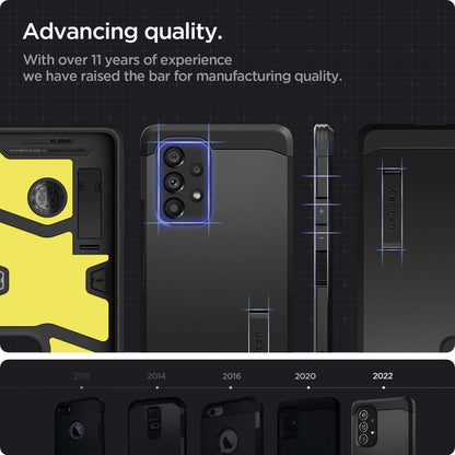 ACS04255 - Galaxy A53 5G Case Tough Armor in Black showing the advancing quality. With over 11 years of experience we have raised the bar for manufacturing quality