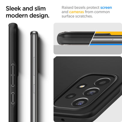 ACS04257 - Galaxy A53 5G Case Thin Fit in Black sleek and slim modern design. Raised bezels protect screen and cameras from common surface scratches.