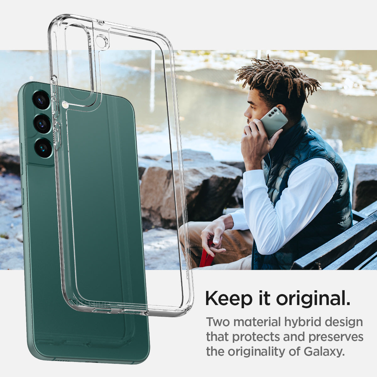 ACS03988 - Galaxy S22 5G Case Ultra Hybrid in crystal clear keep it original. Long lasting clarity that preserves the originality with quality.