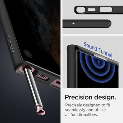ACS03919 - Galaxy S22 Ultra 5G Case Ultra Hybrid in matte black precision design. precisely designed to fit seamlessly and utilize all functionalities.