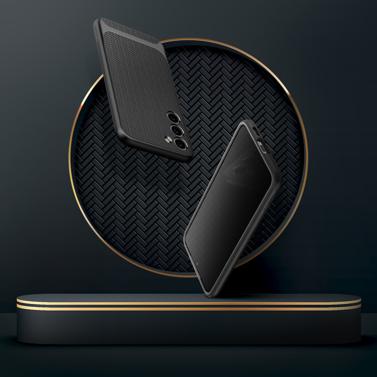 ACS05721 - Galaxy S23 Case Neo Hybrid in black showing front and back.