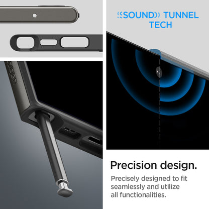 ACS05627 - Galaxy S23 Ultra Case Neo Hybrid in gunmetal precision design. precisely designed to fit seamlessly and utilize all functionalities.