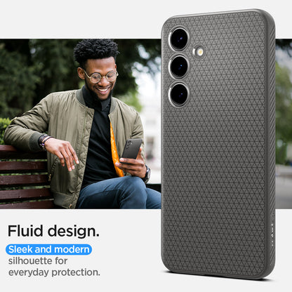 ACS07450 - Galaxy S24 Case Liquid Air in Granite Gray fluid design. sleek and modern silhouette for everyday protection.