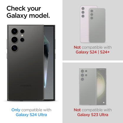 AGL07493 - Galaxy S24 Ultra GLAS.tR EZ Fit in Transparency showing only compatible with Galaxy S24 Ultra. Not compatible with Galaxy S24 | S24+ | Galaxy 23 Ultra