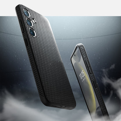 ACS07327 - Galaxy S24 Plus Case Liquid Air in Matte Black showing front and back.