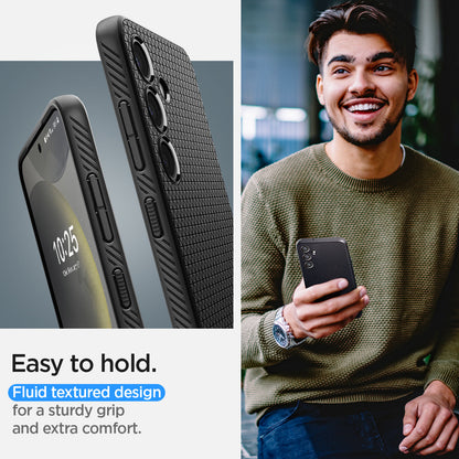 ACS07327 - Galaxy S24 Plus Case Liquid Air in Matte Black easy to hold. fluid textured design for a sturdy grip and extra comfort.