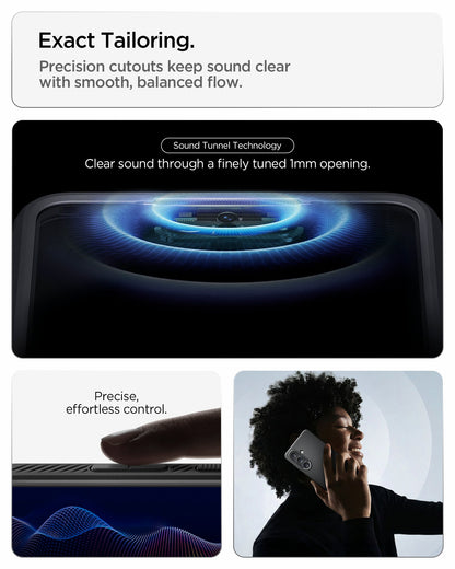 ACS11043 - Galaxy S26 Plus Liquid Air (Mag Fit) in Matte Black showing exact tailoring. precision cutouts keep sound clear with smooth balanced flow