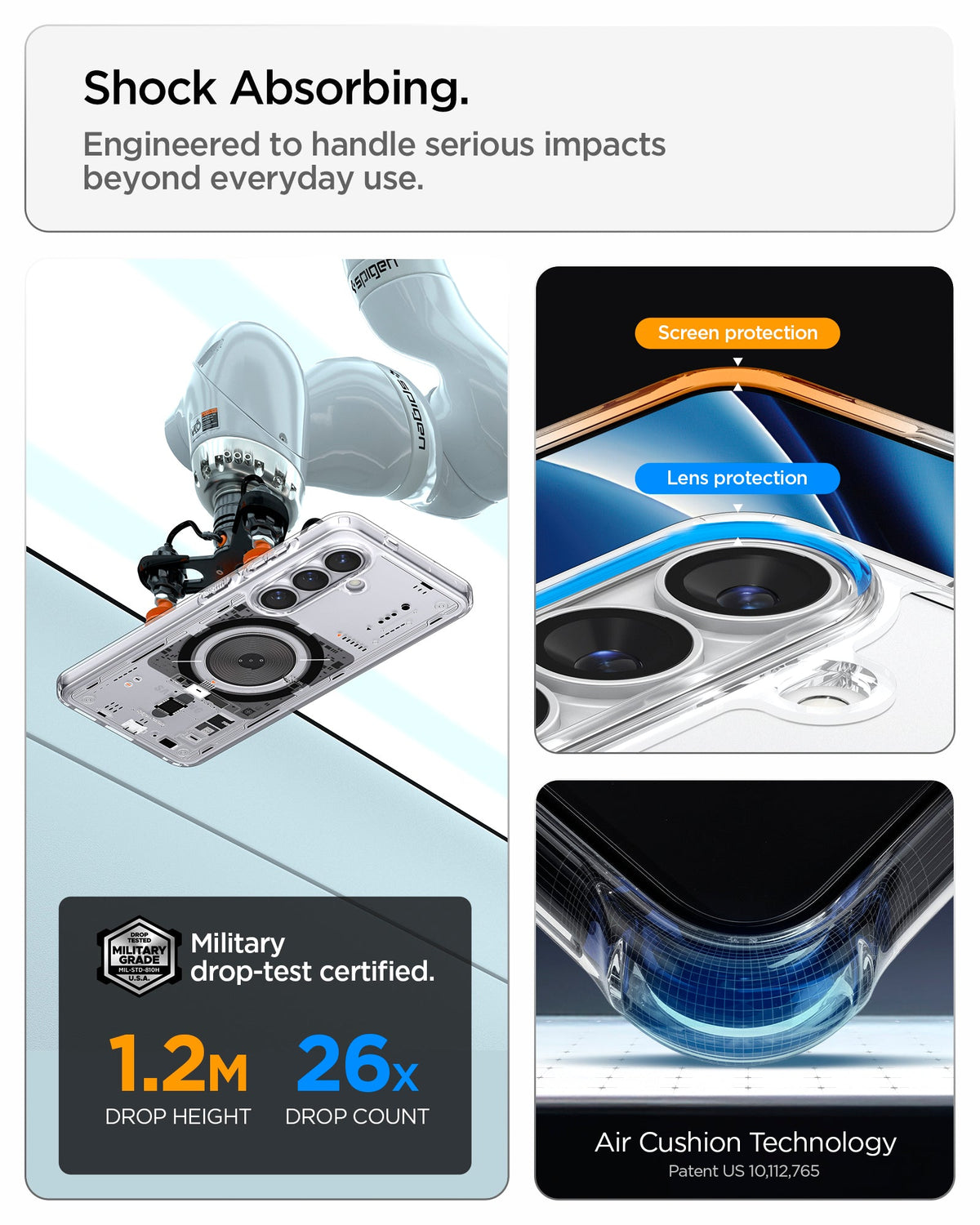 ACS10968 - Galaxy S26 Plus Case Ultra Hybrid Neo One (Mag Fit) showing shock absorbing. engineered to handle serious impacts beyond everyday use