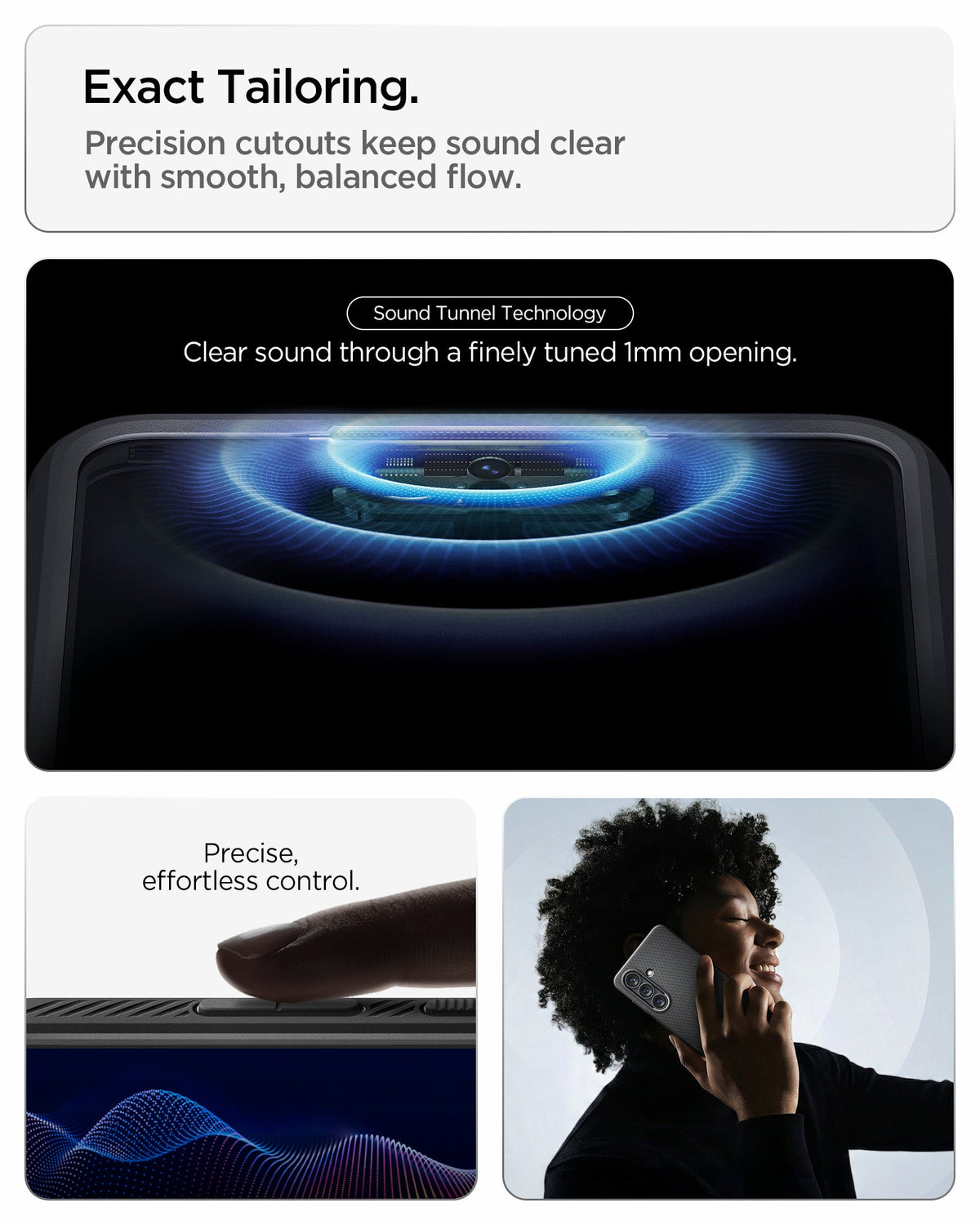 ACS11054 - Galaxy S26 Liquid Air in Matte Black showing exact tailoring. precision cutouts keep sound clear with smooth balanced flow