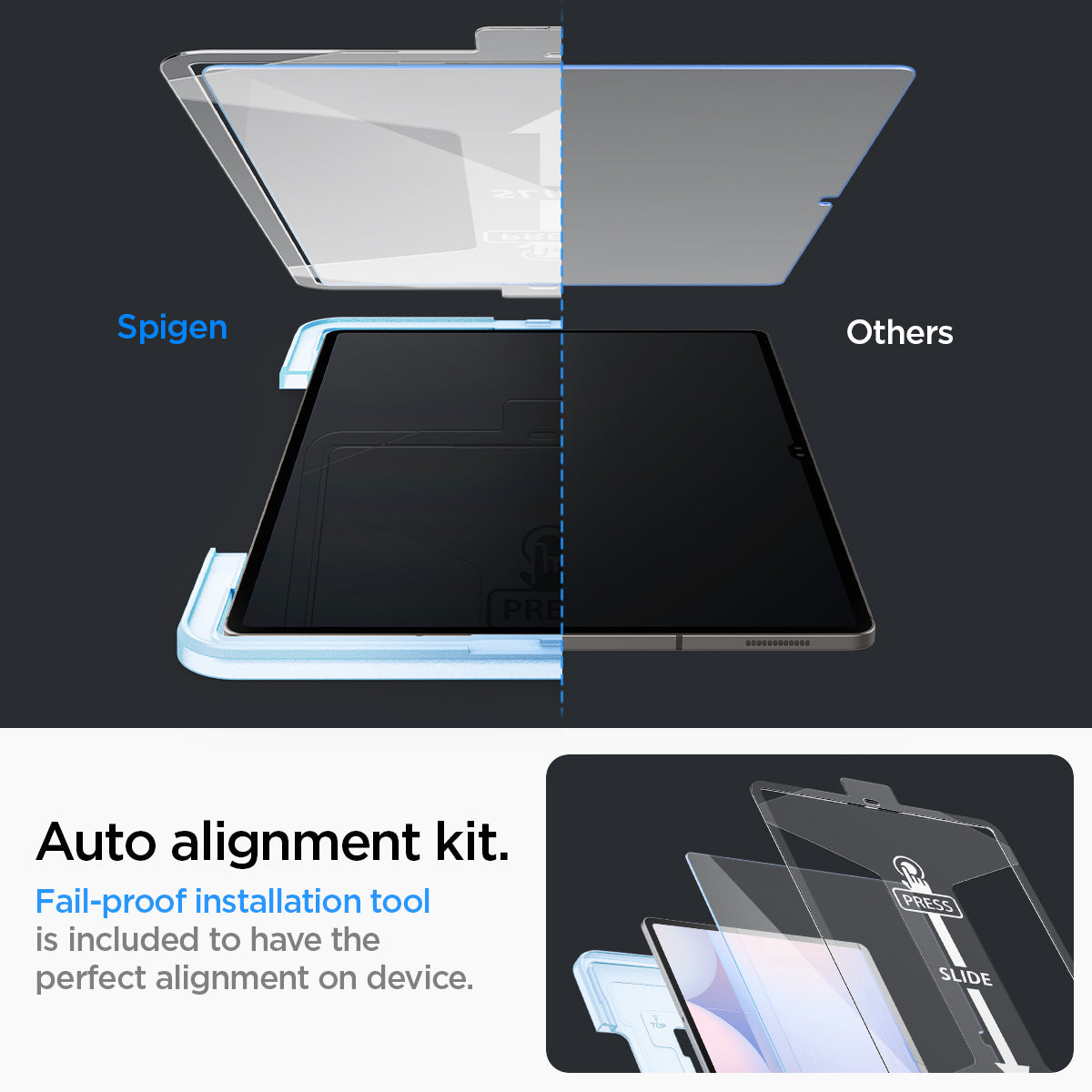AGL06998 - Galaxy Tab S9 Ultra Screen Protector EZ FIT GLAS.tR auto alignment kit fail proof installation tool included