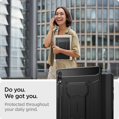 ACS06539 - Galaxy Tab S9+ Case Rugged Armor Pro in black do you. we got you. protected throughout your daily grind.