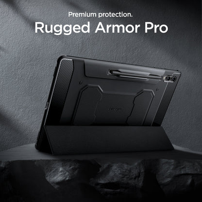 ACS06538 - Galaxy Tab S9 Ultra Case Rugged Armor Pro in black premium protection. rugged armor pro.