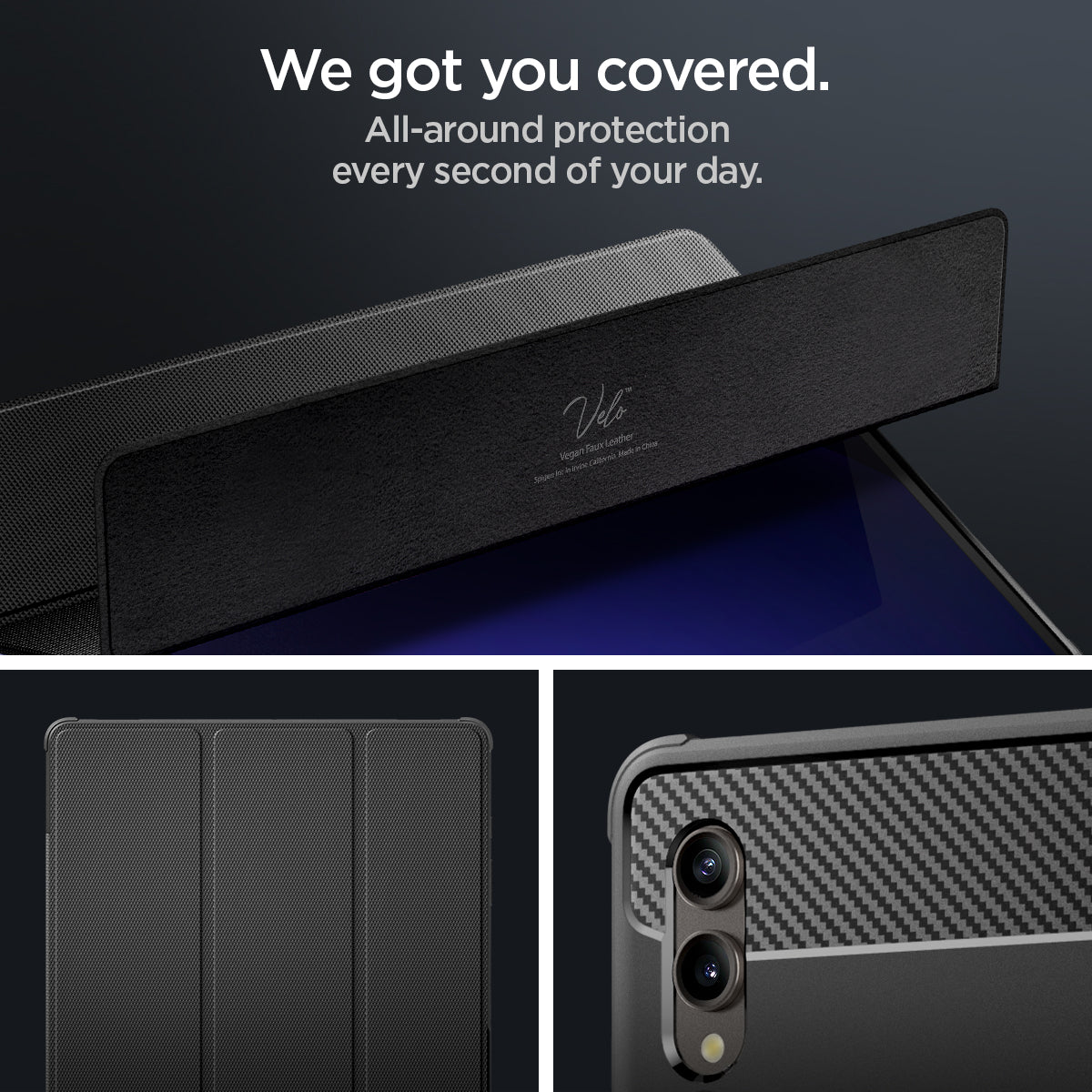 ACS06538 - Galaxy Tab S9 Ultra Case Rugged Armor Pro in black we got you covered. all around protection every second of your day.