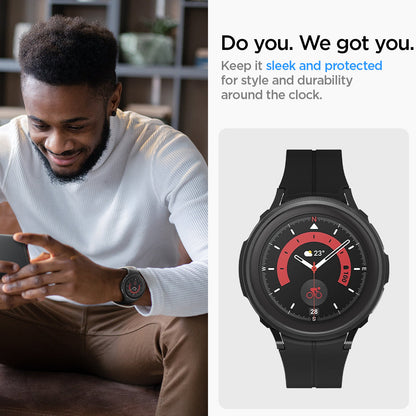 ACS05185 - Galaxy Watch 5 Pro (45mm) Case Liquid Air in matte black do you. we got you. keep it sleek and protected for style and durability around the clock.