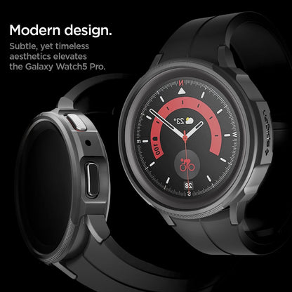 ACS05185 - Galaxy Watch 5 Pro (45mm) Case Liquid Air in matte black modern design. subtle, yet timeless aesthetics elevates the galaxy watch5 pro.