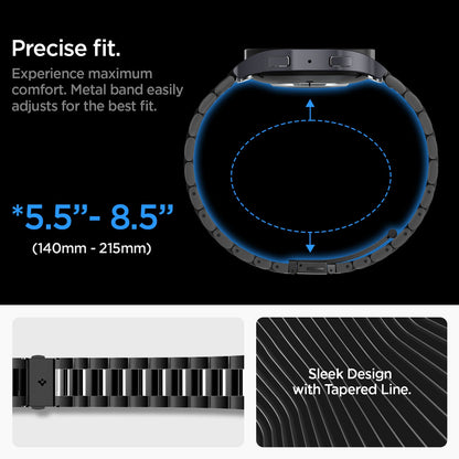 AMP06499 - Watch 6 (44mm) Modern Fit 316L Band in Black precise fit. experience maximum comfort metal band easily adjusts for the best fit. 140mm-215mm. sleek design with tapered line.