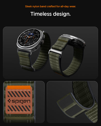 AMP10154 - Galaxy Watch 9 Series WBF0 in green showing sleek nylon band crafted for all day wear. timeless design