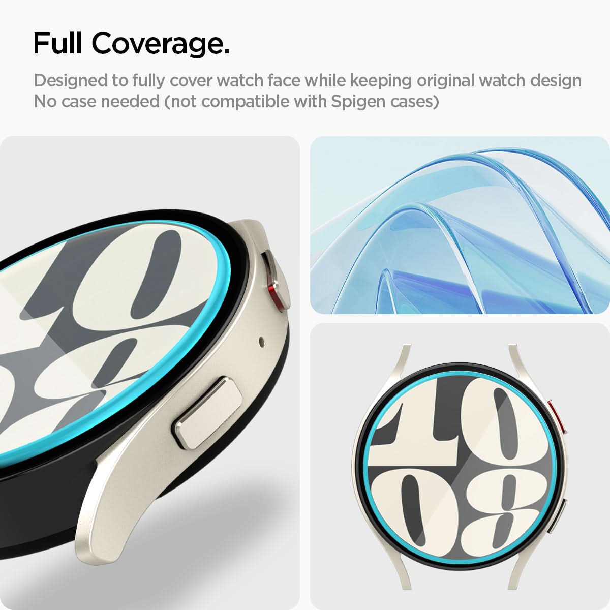 AGL06522 - Galaxy Watch 6 (40mm) Screen Protector EZ FIT GLAS.tR full coverage. Designed to fully cover watch face while keeping original watch design no case needed (not compatible with spigen cases)