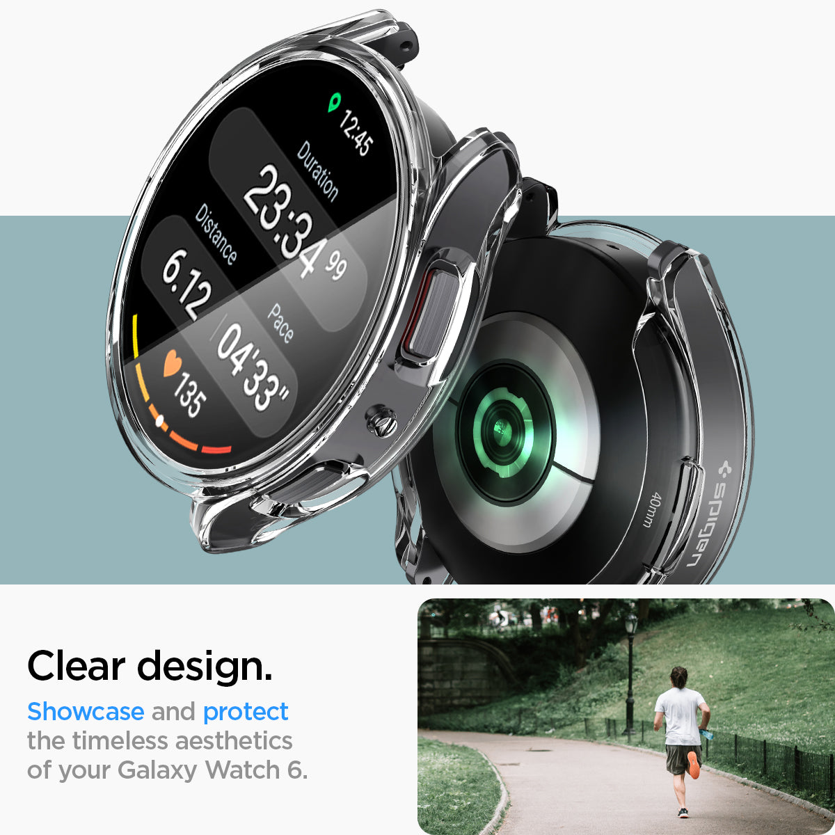 ACS06502 - Galaxy Watch 6 (40mm) Case Ultra Hybrid in crystal clear clear design. showcase and protect the timeless aesthetics of your galaxy watch 6.