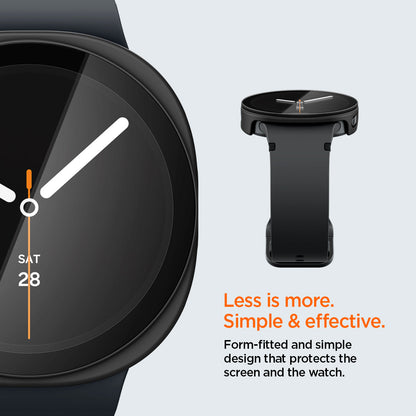 ACS11601 - Galaxy Watch 9 (44mm) Thin Fit 360 showing close-up of Galaxy Watch 9 (44mm) case screen protection and a side profile of the empty case