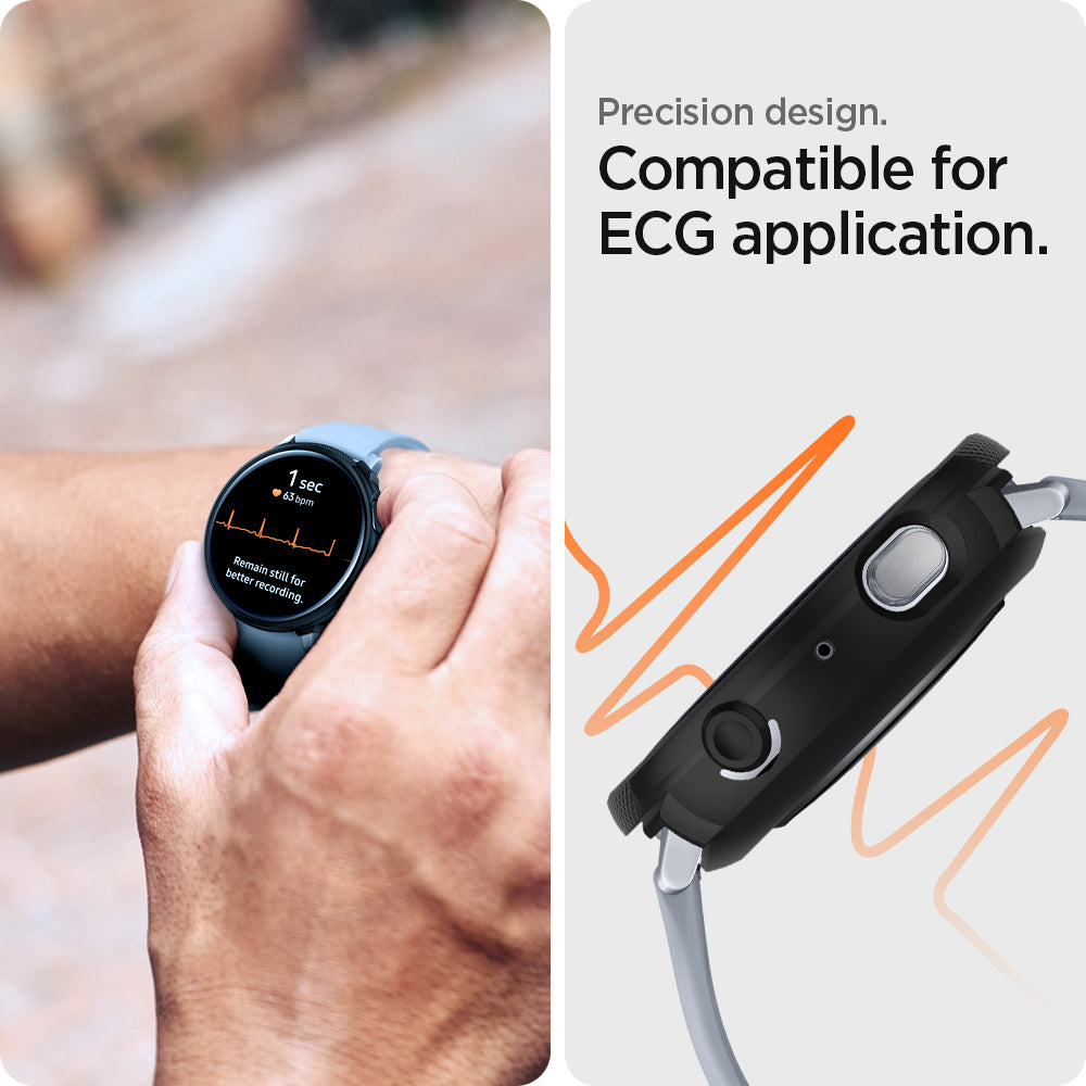 ACS00217 - Galaxy Watch Active 2 (44mm) Case Liquid Air in black precision design. compatible for ECG application.