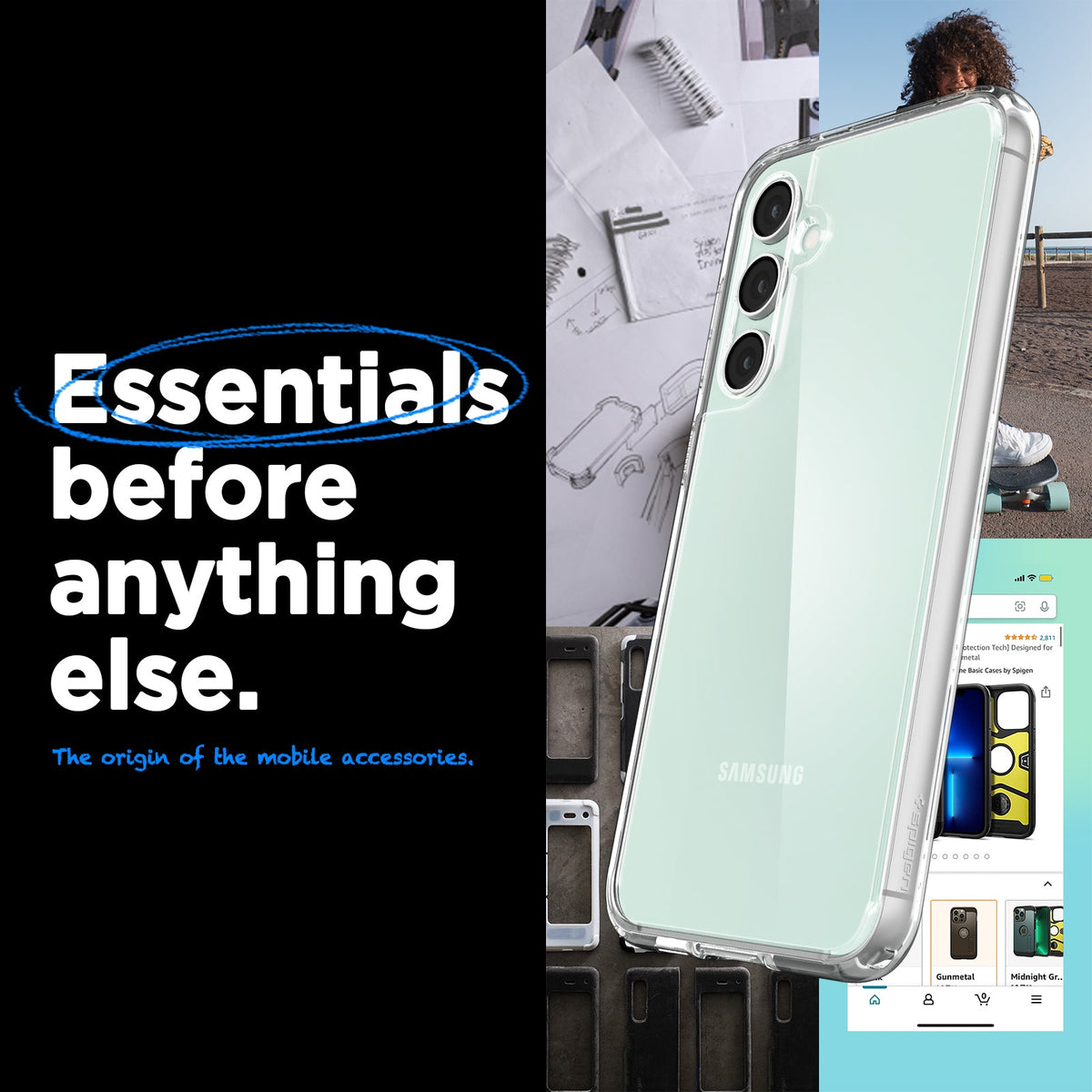 ACS06371 - Galaxy S23 FE Case Ultra Hybrid in crystal clear essentials before anything else. the origin of the mobile accessories.