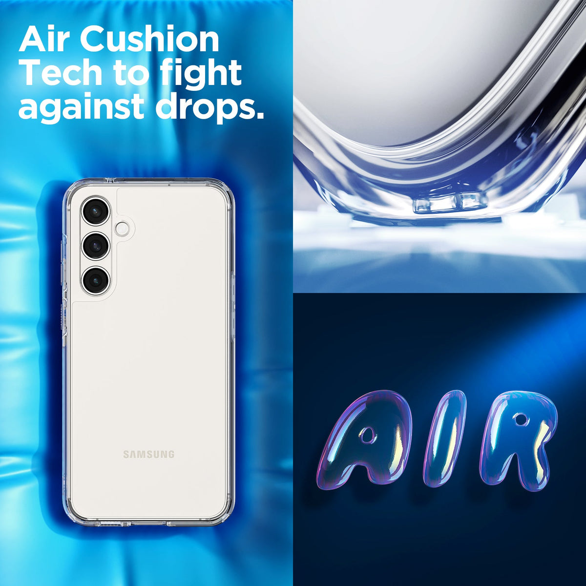 ACS06371 - Galaxy S23 FE Case Ultra Hybrid in crystal clear air cushion tech to fight against drops.