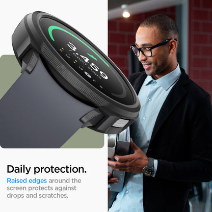 ACS06392 - Galaxy Watch 6 (44mm) Case Liquid Air in matte black daily protection. raised edges around the screen protects against drops and scratches.