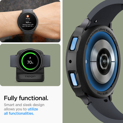 ACS06392 - Galaxy Watch 6 (44mm) Case Liquid Air in matte black fully functional. smart and sleek design allows you to utilize all functionalities.