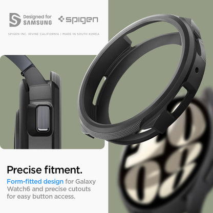 ACS06392 - Galaxy Watch 6 (44mm) Case Liquid Air in matte black precise fitment. form fitted design for galaxy watch6 and precise cutouts or easy button access. designed for samsung.