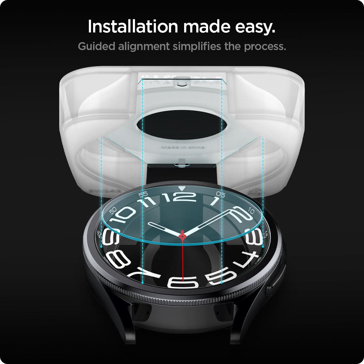 AGL07067 - Galaxy Watch 6 Classic (43mm) Screen Protector EZ FIT GLAS.tR Installation made easy. guided alignment simplifies the process.
