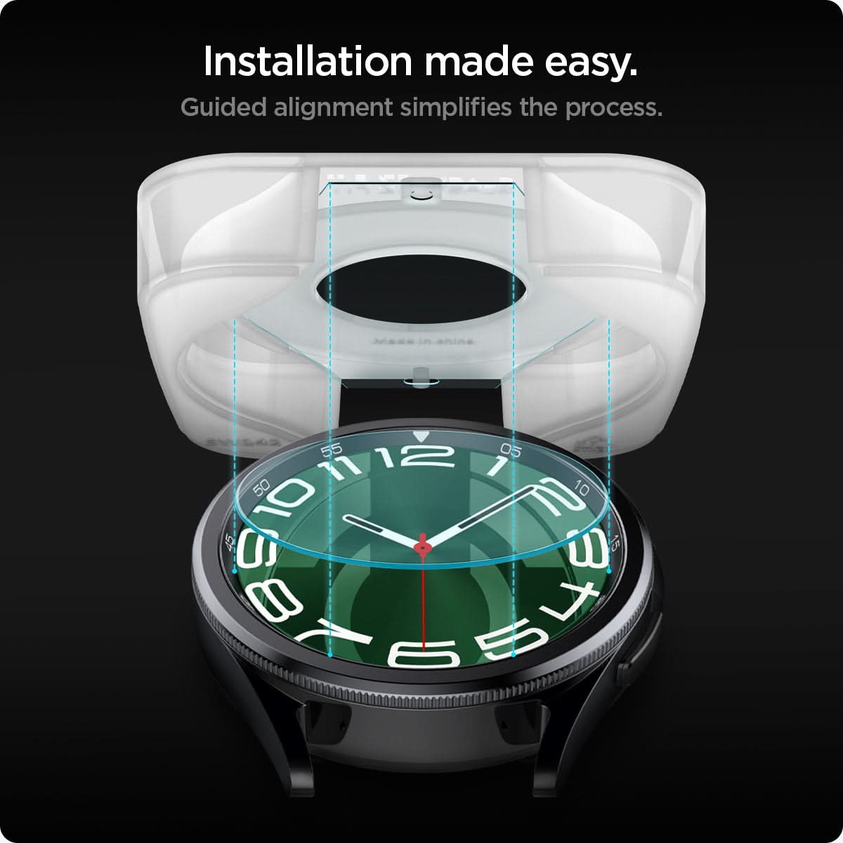 AGL07066 - Galaxy Watch 6 Classic (47mm) Screen Protector EZ FIT GLAS.tR Installation made easy. guided alignment simplifies the process.