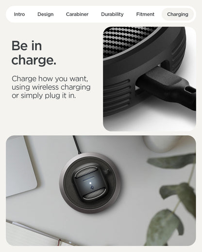 ACS09480 - Pixel Buds 2a Case Rugged Armor in black showing be in charge. Charge how you want using wireless charging or simply plug it in