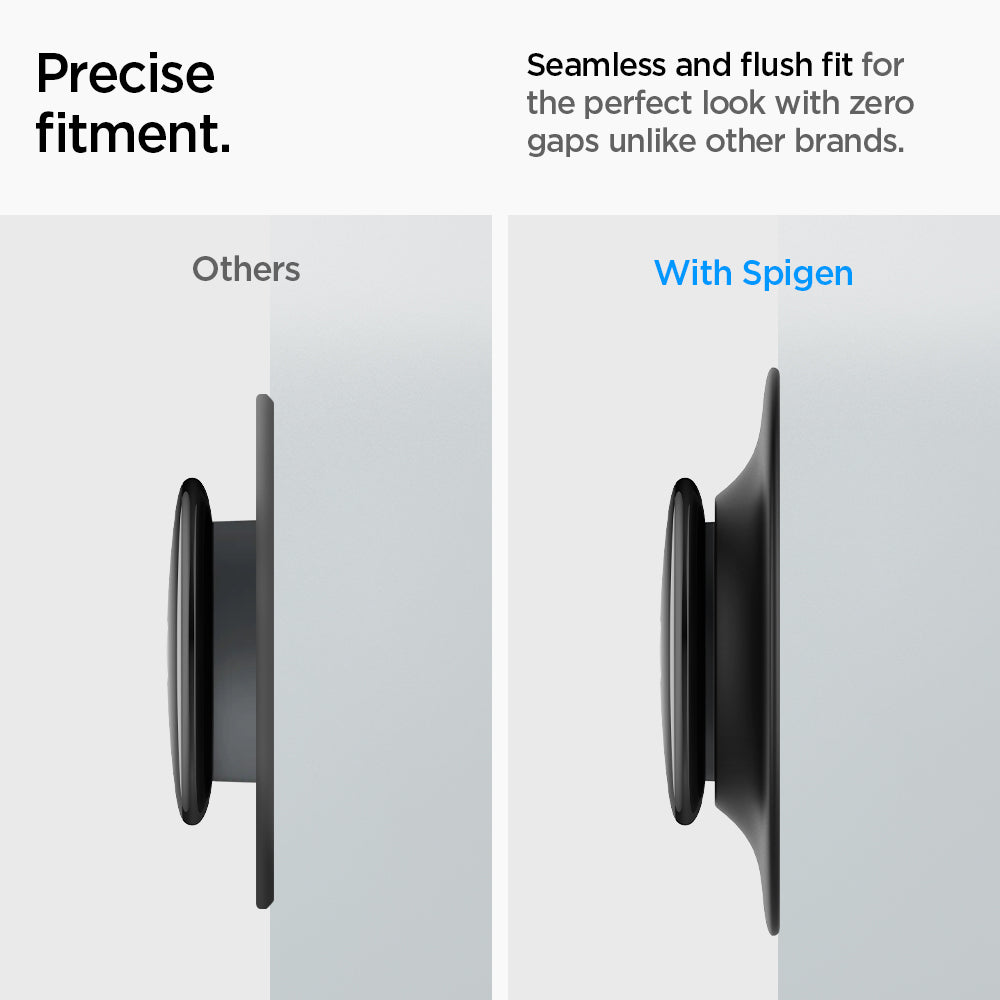 AHP09219 - Google Nest Learning Thermostat 4th Gen Wall Plate in Matte Black showing the precise fit. Seamless and flush fit for the perfect look with zero gaps unlike other brands