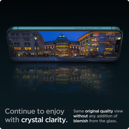 AGL01791 - iPhone 12 Pro Max Screen Protector EZ FIT GLAS.tR SLIM showing the crystal clarity. Same original quality view without any addition of blemish from the glass.