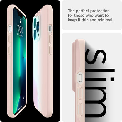 ACS03676 - iPhone 13 Pro Case Thin Fit in pink sand showing the perfect protection for those who want to keep it thin and minimal