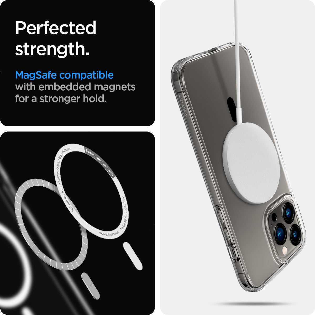 ACS03268 - iPhone 13 Pro Case Ultra Hybrid Zero One (MagFit) showing the perfected strength. MagSafe compatible with embedded magnets for a stronger hold