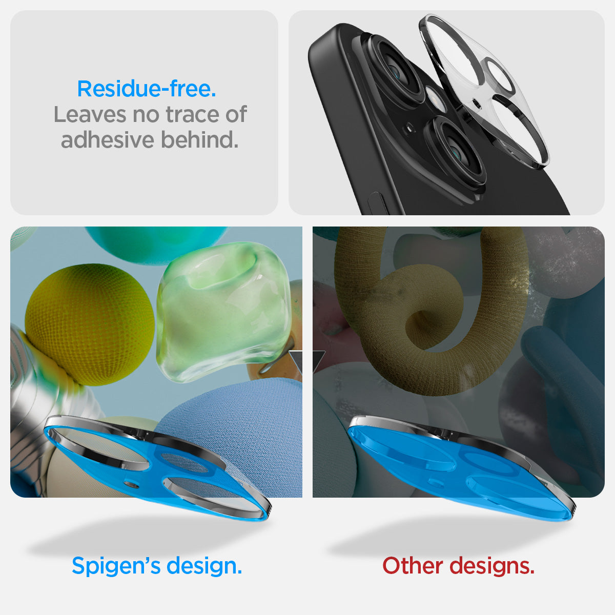 AGL06916 - iPhone 15 / 15 Plus Optik Lens Protector in crystal clear residue free application. leaves no trace behind unlike other brands.