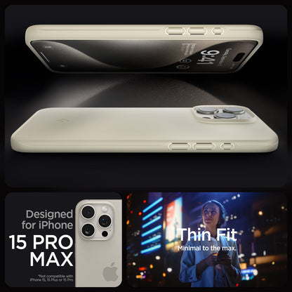 ACS06551 - iPhone 15 Pro Max Case Thin Fit in mute beige designed for iPhone 15 pro max. Thin fit. Minimal to the max.