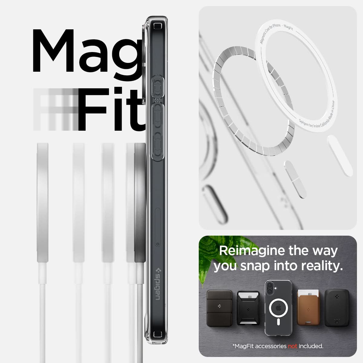 ACS08075 - iPhone 16 Plus Case Ultra Hybrid (MagFit) in White magfit. reimagine the way you snap into reality. Magfit accessories not included.