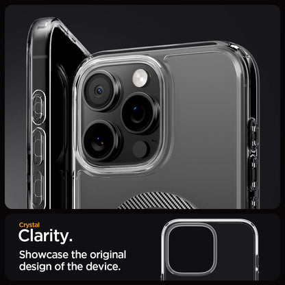 ACS08000 - iPhone 16 Pro Max Case Ultra Hybrid (MagFit) in Carbon Fiber crystal clarity. Showcase the original design of the device.
