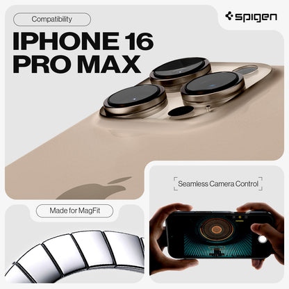 ACS08504 - iPhone 16 Pro Max Case Tough Armor T AI (MagFit) in Metal Slate showing the compatibility with iPhone 16 Pro Max made for MagFit and seamless camera control