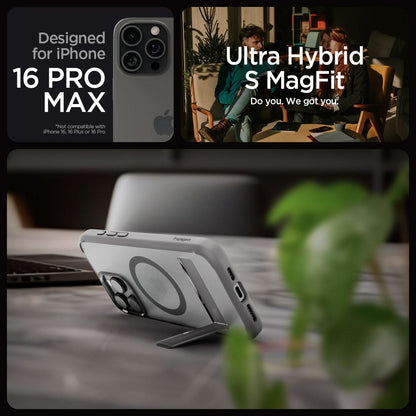 ACS08378 - iPhone 16 Pro Max Case Ultra Hybrid S (MagFit) in Frost Gray designed for iPhone 16 pro max. ultra hybrid s magfit. do you. we got you.